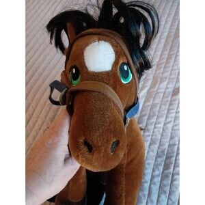 Build A Bear Workshop Brown Floppy Horse  Pony Plush Retired 17" with Saddle